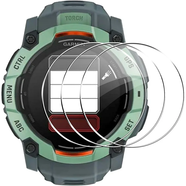 3x Displayschutzfolie für Garmin Instinct 3 AMOLED 45mm - Gehärtetes Glas, HD Klar, Smartwatch Schutzfolie