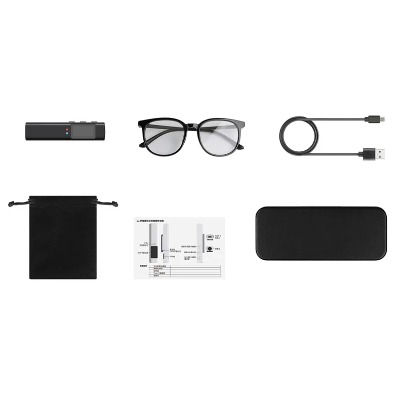 S110 First-Person View Glasses Camera IPS Display WIFI APP Control 2.7K Ultra HD Video Recorder - Black