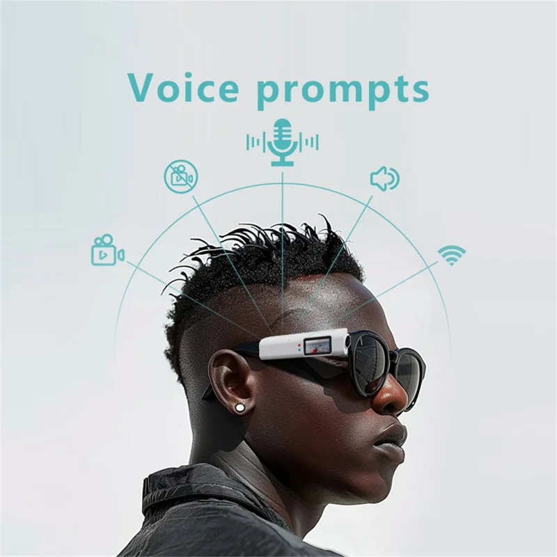 S110 First-Person View Glasses Camera IPS Display WIFI APP Control 2.7K Ultra HD Video Recorder - Black