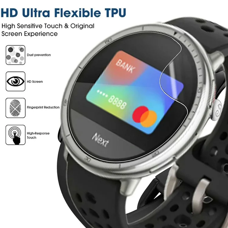 3 Stück Displayschutzfolie für Huami Amazfit Active 2 TPU Smartwatch - Kratzfest, HD Klar, Hydrogel Schutzfolie