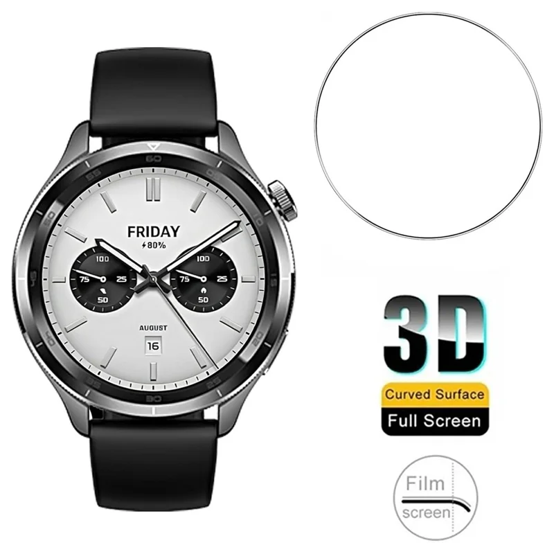 3 Peças de Película de Vidro Temperado para Xiaomi Watch S4 - Protetor de Tela HD Transparente