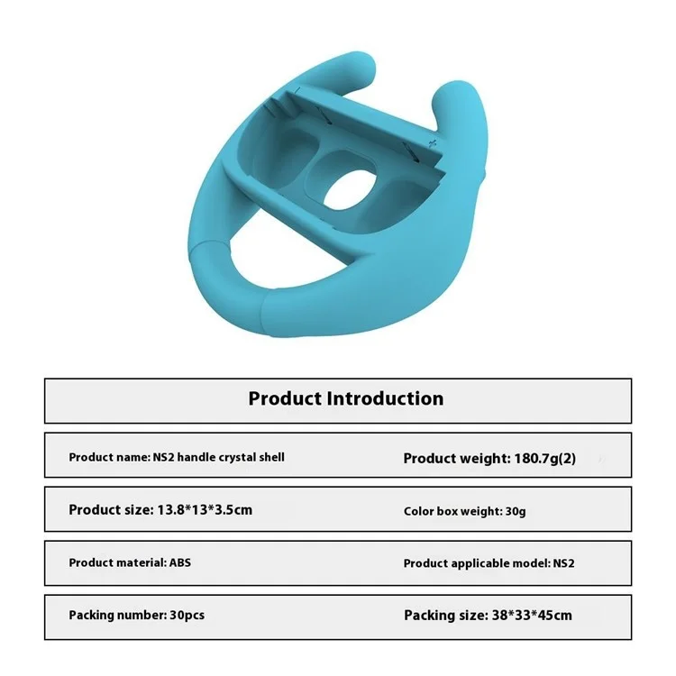 For Nintendo Switch 2 Steering Wheels Case 2Pcs Game Controller Attachment Left / Right Handle - Blue
