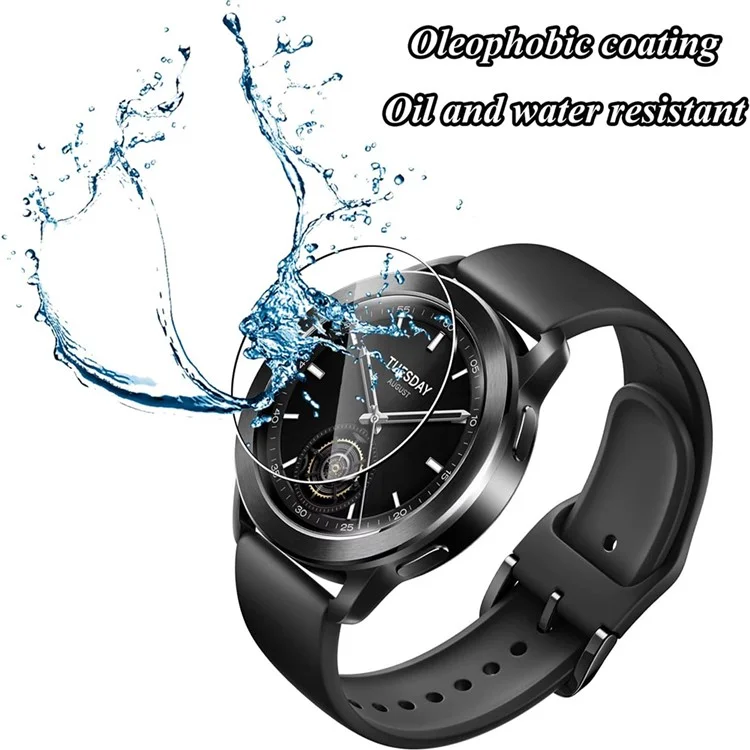 3 Peças de Película de Vidro Temperado para Xiaomi Watch S3 - Protetor de Tela HD Transparente