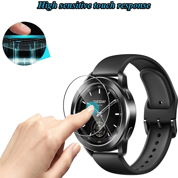 3 Peças de Película de Vidro Temperado para Xiaomi Watch S3 - Protetor de Tela HD Transparente