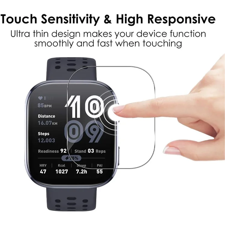 3 Pièces Pour Huami Amazfit Bip 6 Protection d'Écran en TPU Anti-Rayures Transparent Hydrogel Film