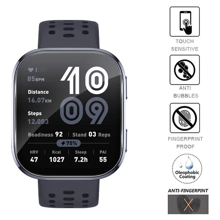 3 Pièces Pour Huami Amazfit Bip 6 Protection d'Écran en TPU Anti-Rayures Transparent Hydrogel Film
