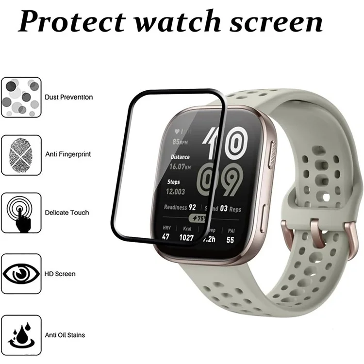 Pour Huami Amazfit Bip 6 Film de Protection Anti-Rayures Film PET 3D Protecteur d'Écran de Smartwatch