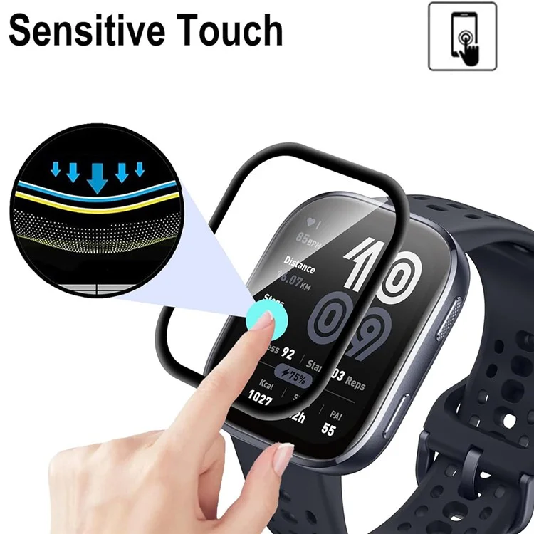 Pour Huami Amazfit Bip 6 Film de Protection Anti-Rayures Film PET 3D Protecteur d'Écran de Smartwatch