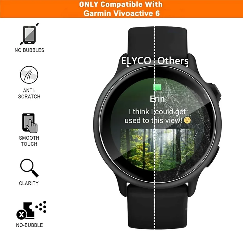 3 шт. Защитная пленка для экрана Garmin Vivoactive 6 из ТПУ, противоцарапная, прозрачная, гидрогелевая
