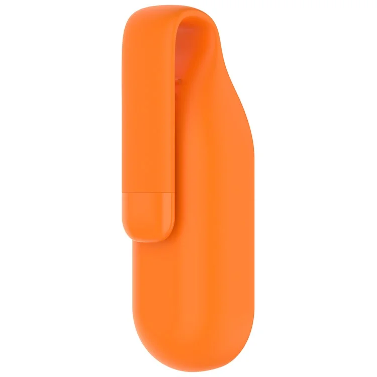 Pour Xiaomi Smart Band 10 / 9 / 8 Étui de Remplacement à Clip et Boucle, Housse en Silicone pour Montre Connectée avec Support de Rangement - Orange