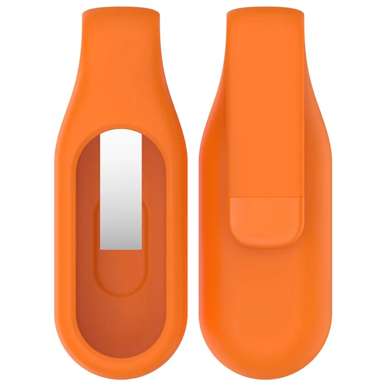 Pour Xiaomi Smart Band 10 / 9 / 8 Étui de Remplacement à Clip et Boucle, Housse en Silicone pour Montre Connectée avec Support de Rangement - Orange
