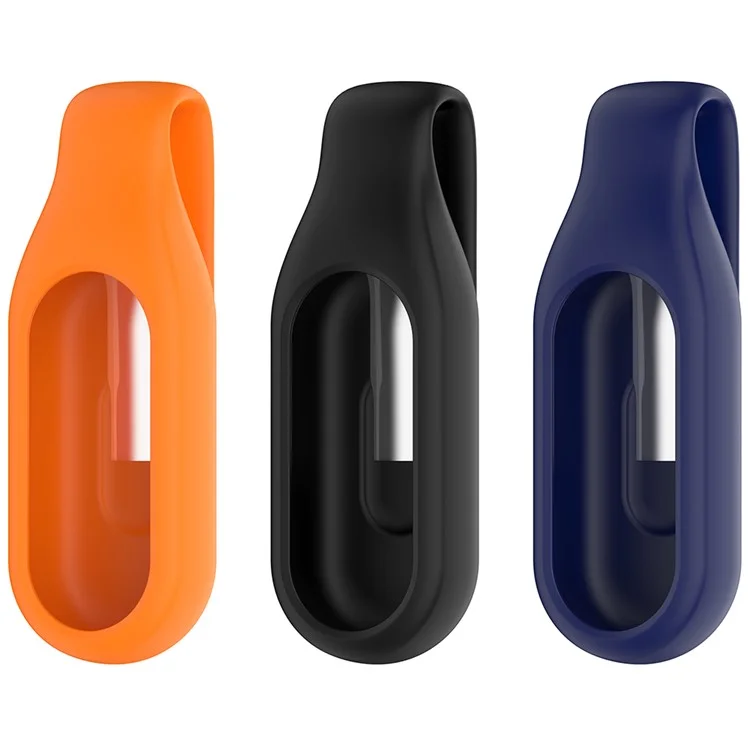 Pour Xiaomi Smart Band 10 / 9 / 8 Étui de Remplacement à Clip et Boucle, Housse en Silicone pour Montre Connectée avec Support de Rangement - Orange