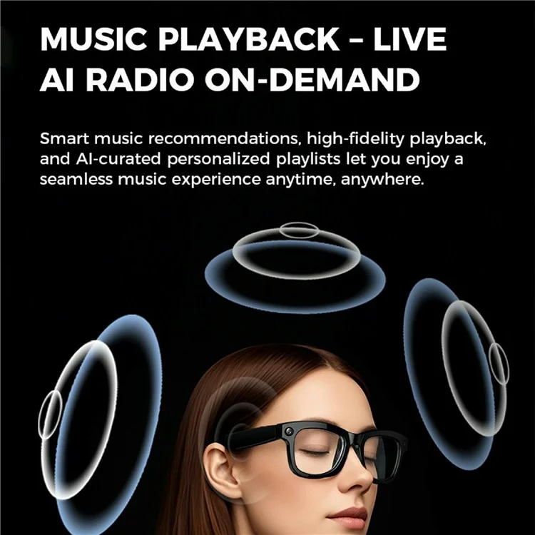M01 Smart Bluetooth-Compatible Audio Sunglasses Call / Music Voice Assistant Real-Time Translation Glasses - M01-A
