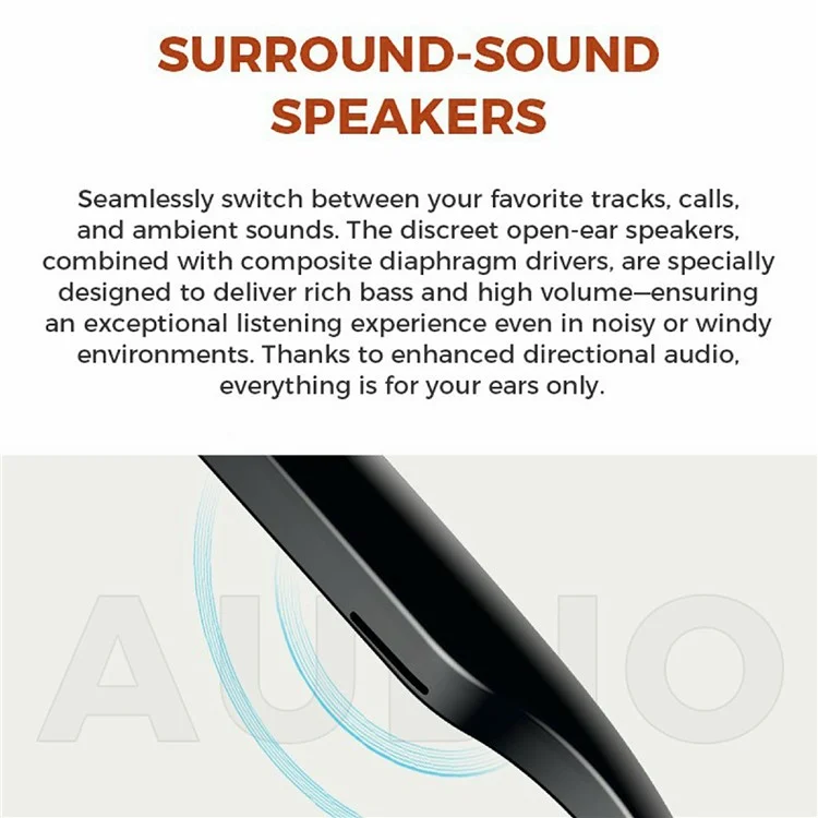 M01 Smart Bluetooth-Compatible Audio Sunglasses Call / Music Voice Assistant Real-Time Translation Glasses - M01-A
