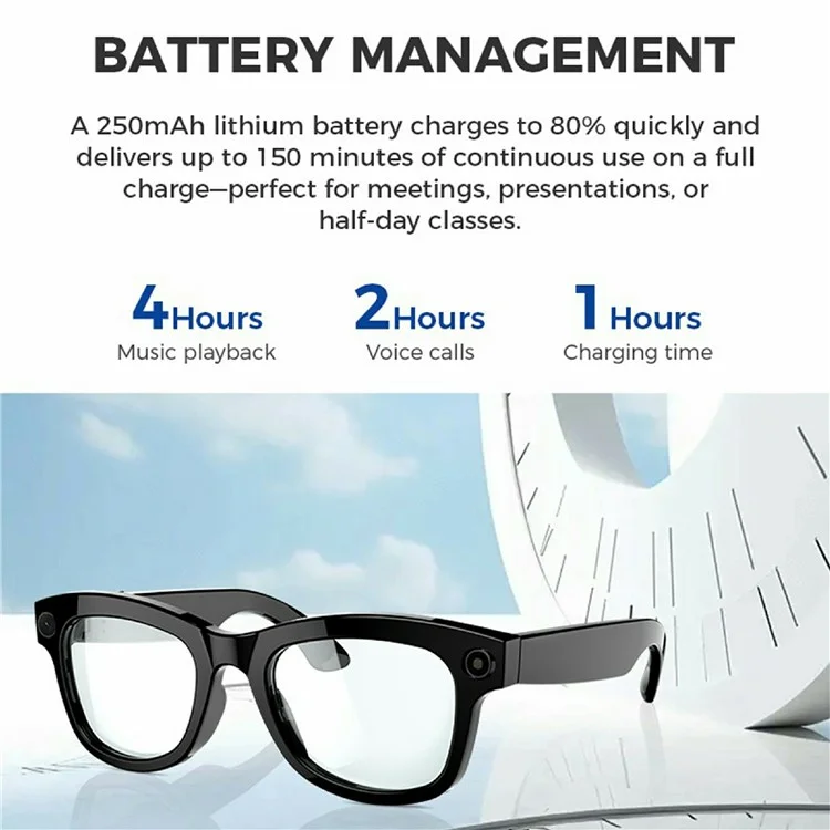 M01 Smart Bluetooth-Compatible Audio Sunglasses Call / Music Voice Assistant Real-Time Translation Glasses - M01-A