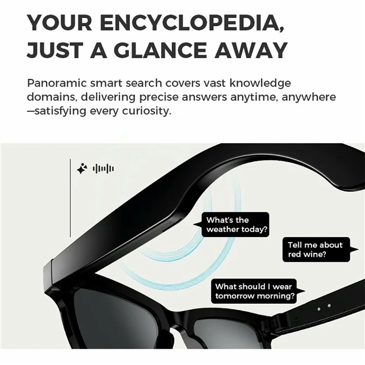 M01 Smart Bluetooth-Compatible Audio Sunglasses Call / Music Voice Assistant Real-Time Translation Glasses - M01-A