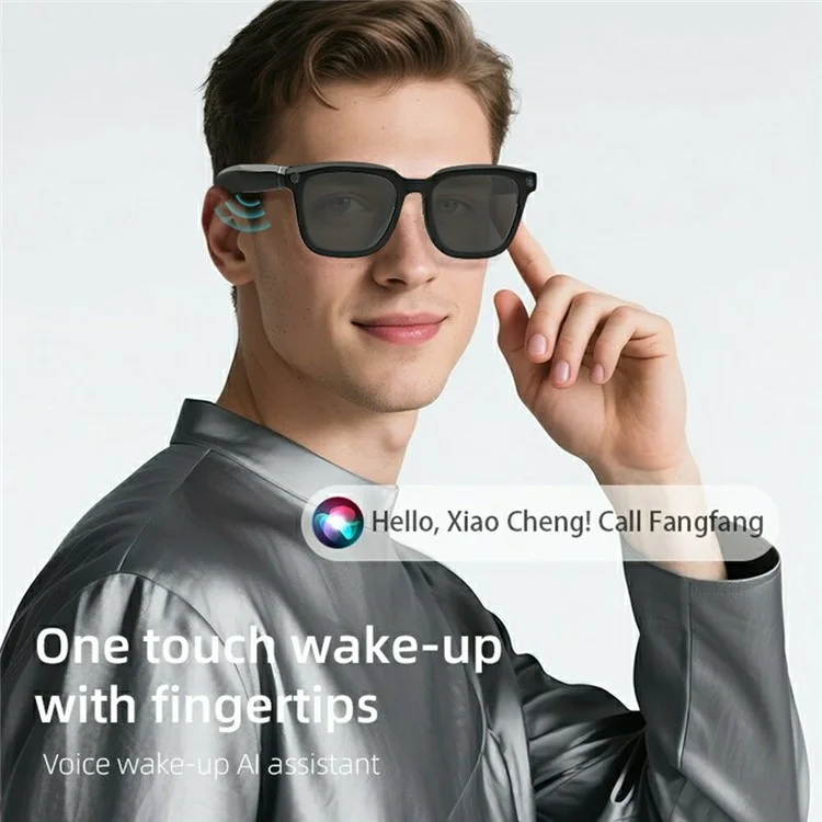 V03 Smart Glasses Wireless Real-Time Translation Glasses with AI Photography  /  Voice Calls  /  Music Playback - Sunglasses