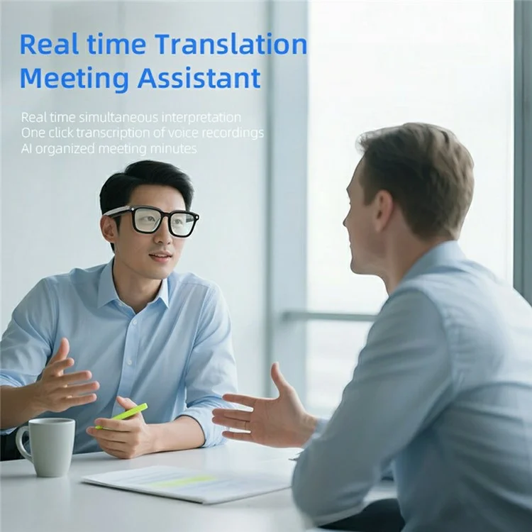 V03 Smart Glasses Wireless Real-Time Translation Glasses with AI Photography  /  Voice Calls  /  Music Playback - Sunglasses