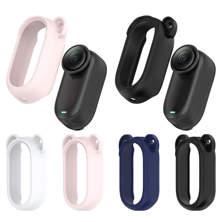 Für Insta360 GO 3 / GO 3S Silikon-Schutzhülle mit ausgehöhltem Design Kamera-Abdeckung - Schwarz