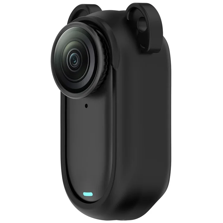 For Insta360 GO 2 Silicone Protective Case Hollow Design Anti-drop Camera Cover - Black