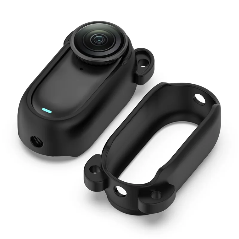 For Insta360 GO 2 Silicone Protective Case Hollow Design Anti-drop Camera Cover - Black