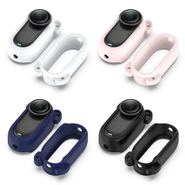 For Insta360 GO 2 Silicone Protective Case Hollow Design Anti-drop Camera Cover - Black