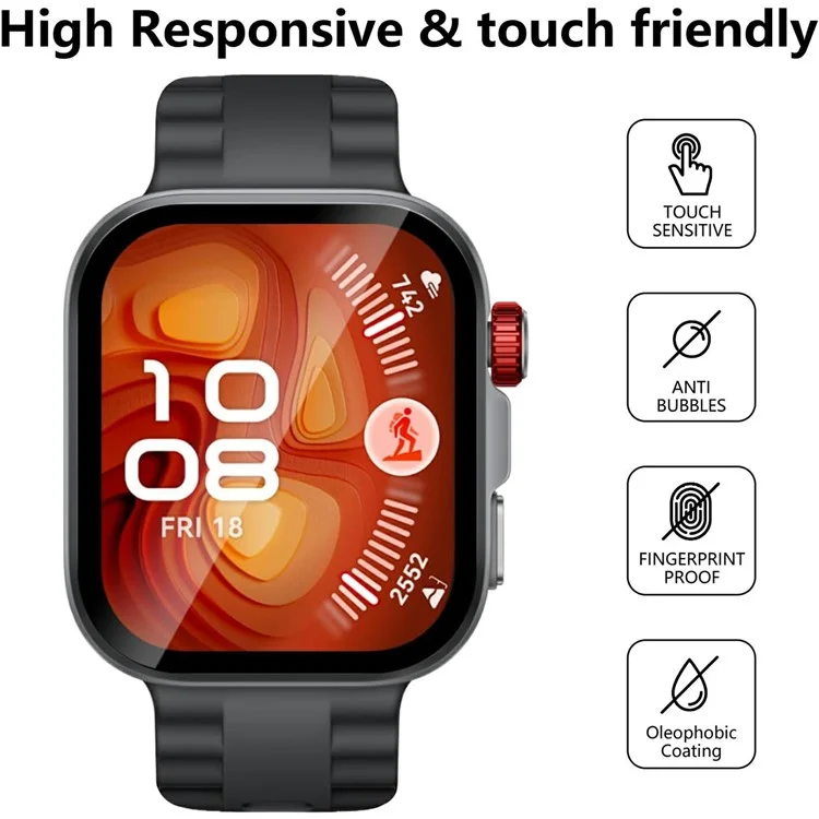 2x Für Huawei Watch Fit 4 Pro Displayschutzfolie Kratzfeste PET 3D Smartwatch Schutzfolie