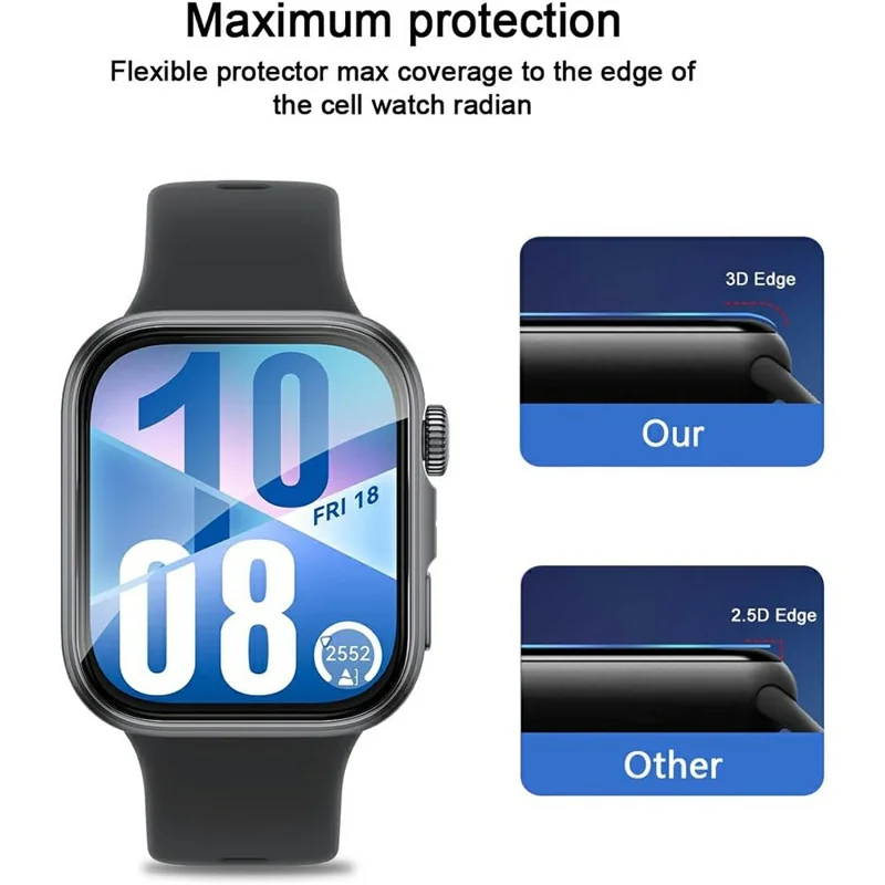 2Pcs For Huawei Watch Fit 4 Watch Film Anti-Scratch PET 3D Smartwatch Screen Protector