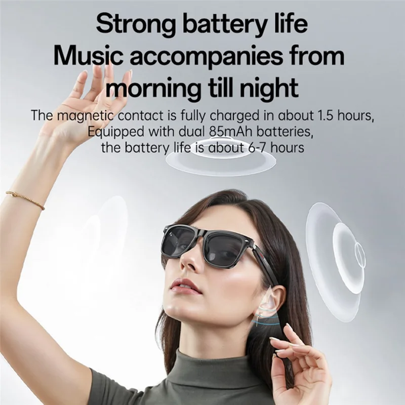 YESIDO IO35 Smart Music Sunglasses Bluetooth-Compatible Wireless IP54 Waterproof Hands-Free Calling Eyewear