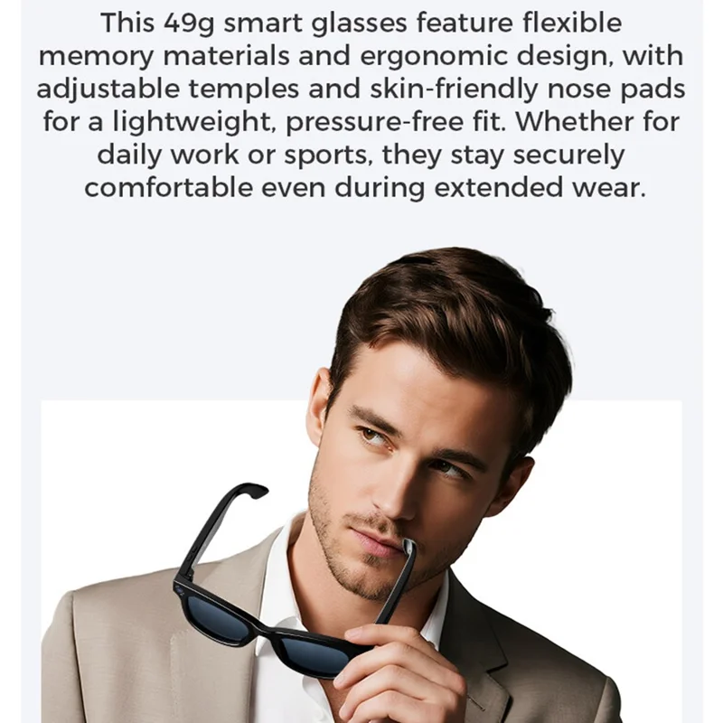 M01pro Smart AI 8MP Camera Glasses Waterproof Real-Time Translation Voice Call Music Glasses - Sunglasses
