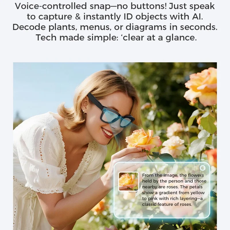 M01pro Smart AI 8MP Camera Glasses Waterproof Real-Time Translation Voice Call Music Glasses - Sunglasses