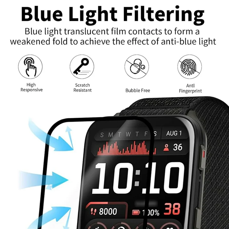 2Pcs For Garmin Venu X1 Watch Film Anti-Scratch PET 3D Smartwatch Screen Protector