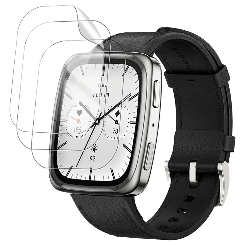3 pièces pour Huami Amazfit Active 2 Carré Protecteur d'écran TPU Anti-rayures Film hydrogel HD transparent
