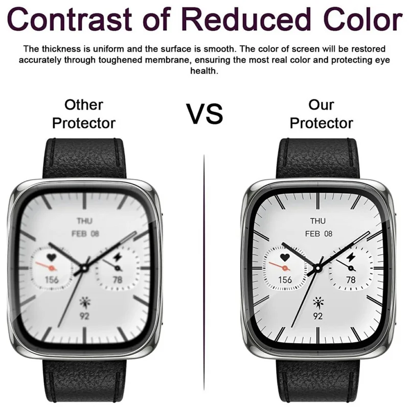 3 pièces pour Huami Amazfit Active 2 Carré Protecteur d'écran TPU Anti-rayures Film hydrogel HD transparent