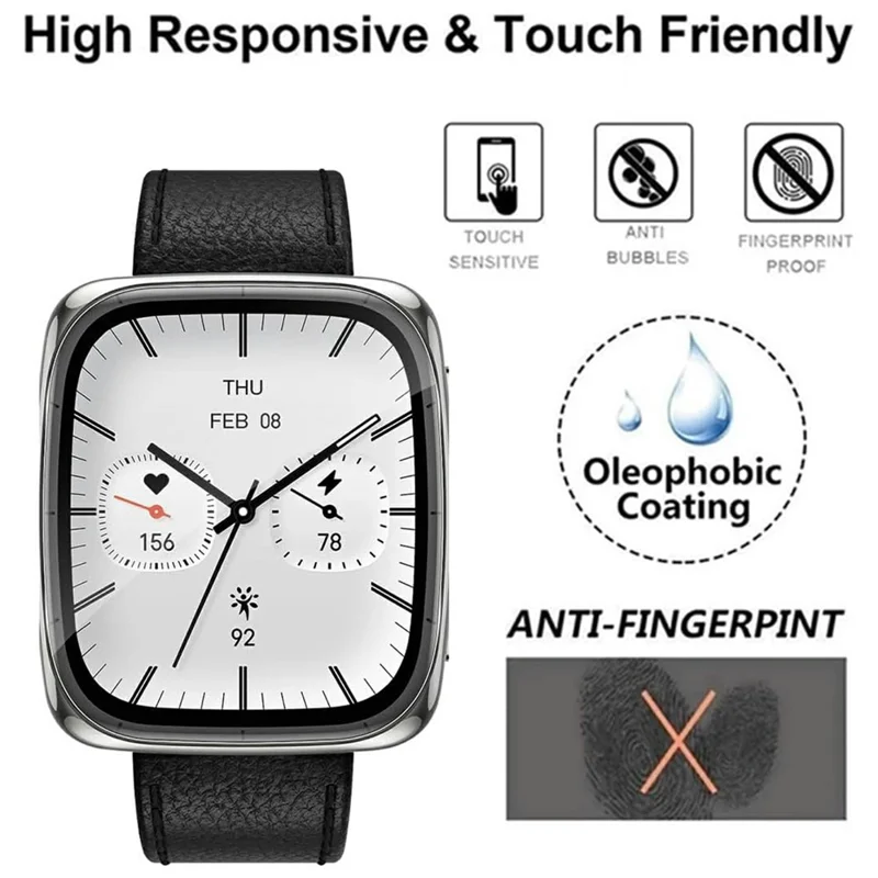 3 pièces pour Huami Amazfit Active 2 Carré Protecteur d'écran TPU Anti-rayures Film hydrogel HD transparent