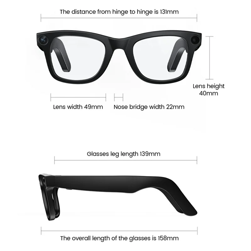 KRETA V41 Pro AI Translation Smart Glasses 8MP Camera Noise Reduction Calling Eyeglasses Built In 32GB Memory