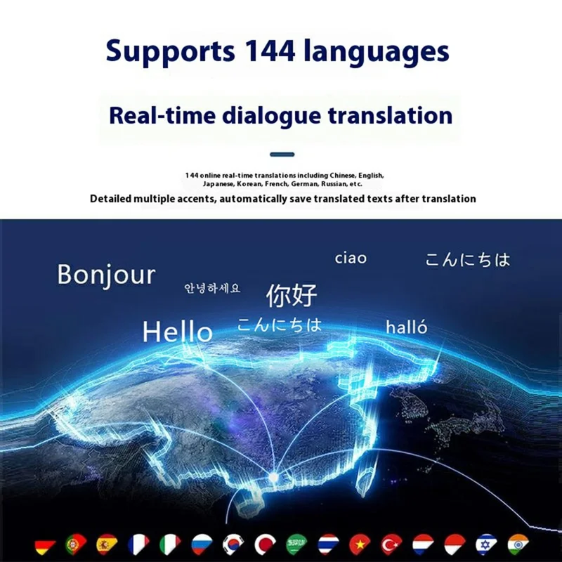 KRETA J21 Plus Smart Glasses Translator for Travel Business Real-Time 144 Languages Bluetooth-Compatible Audio AI Voice Assistant