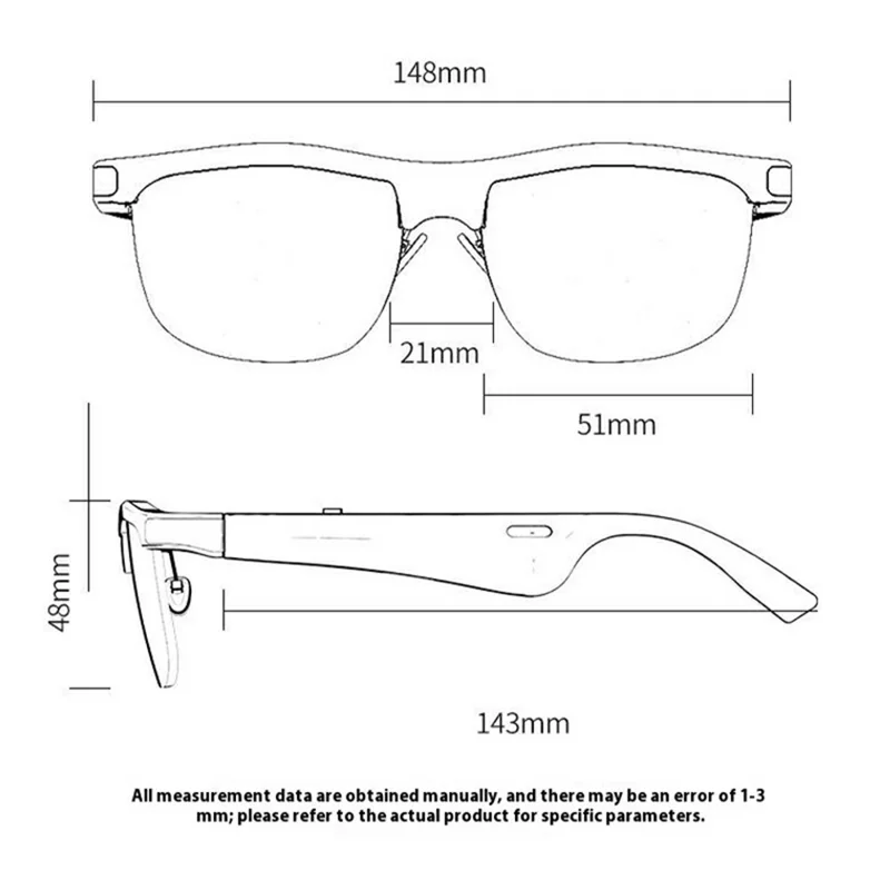 KRETA J21 Plus Smart Glasses Translator for Travel Business Real-Time 144 Languages Bluetooth-Compatible Audio AI Voice Assistant