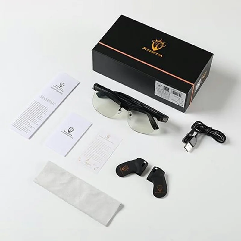 KRETA J21 Plus Smart Glasses Translator for Travel Business Real-Time 144 Languages Bluetooth-Compatible Audio AI Voice Assistant