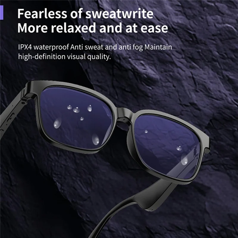 J20E Smart Glasses with Microphone Music Playback Voice Assistant Enabled IPX4 Waterproof - Sunglasses