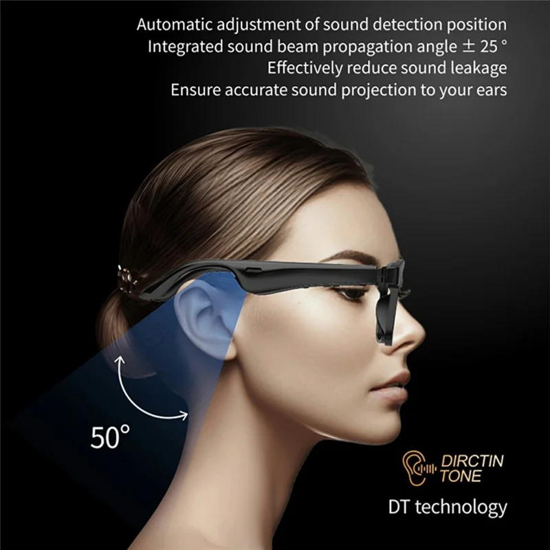 J20E Smart Glasses with Microphone Music Playback Voice Assistant Enabled IPX4 Waterproof - Sunglasses