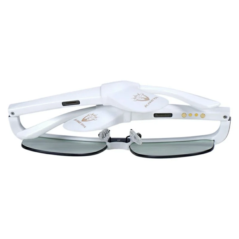 KRETA J21 Pro Smart Glasses Bluetooth-compatible Audio Open Ear Headphones Anti-Blue Light Anti-UV Lens - White