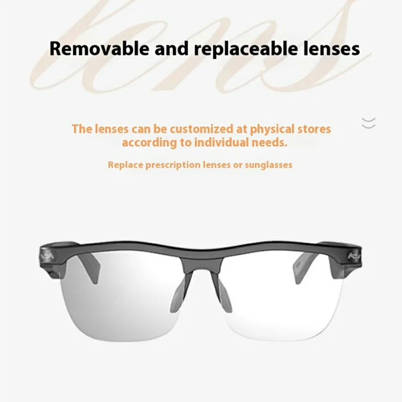 KRETA J21 Pro Smart Glasses Bluetooth-compatible Audio Open Ear Headphones Anti-Blue Light Anti-UV Lens - White