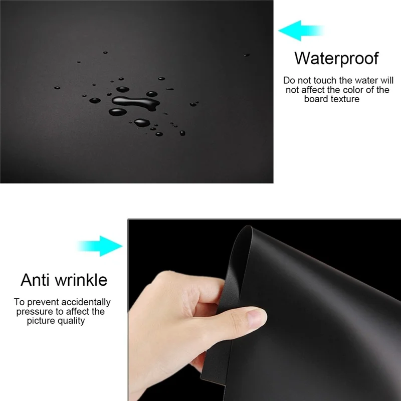 PULUZ PU5321 PVC Photography Background Board 156cm x 80cm Matte  /  Smooth Waterproof Backdrop - Black