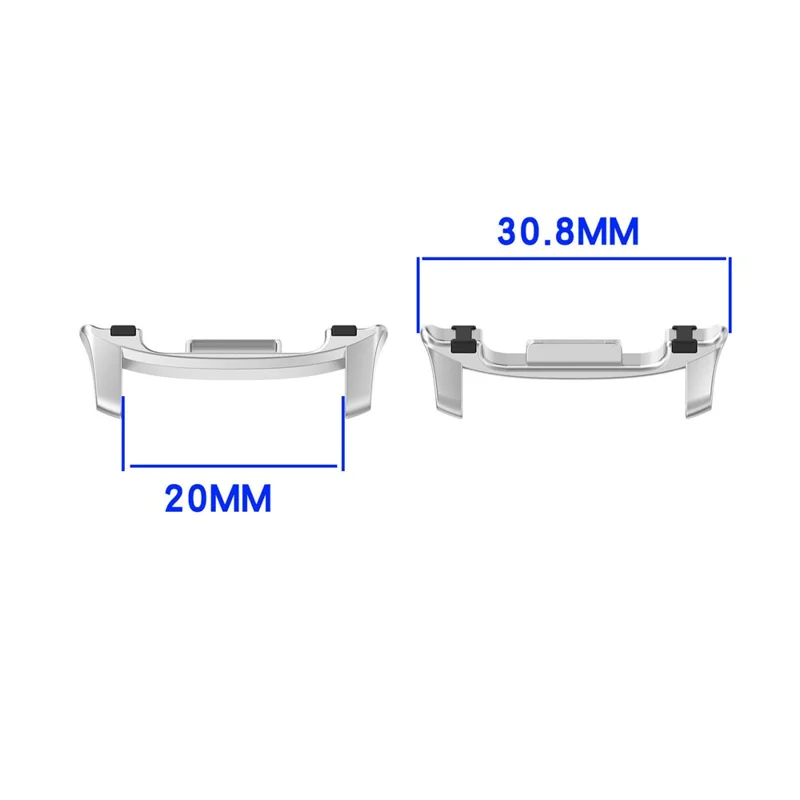 1Pair 20mm Watch Band Adapter for Samsung Galaxy Watch8 44mm / 40mm / Watch8 Classic 46mm Metal Connector with Rubber Insert - Titanium