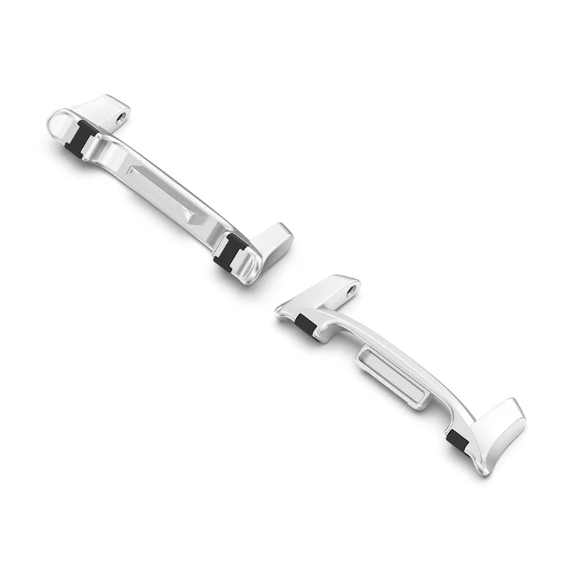 1Pair 22mm Watch Band Adapter for Samsung Galaxy Watch8 44mm / 40mm / Watch8 Classic 46mm Metal Connector with Rubber Insert - Silver