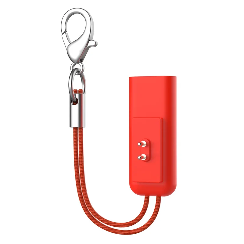 شاحن لسوار شاومي الذكي 10 / 9 / 8 / ريدمي باند برو، محول شحن محمول بنظام Type-C - أحمر