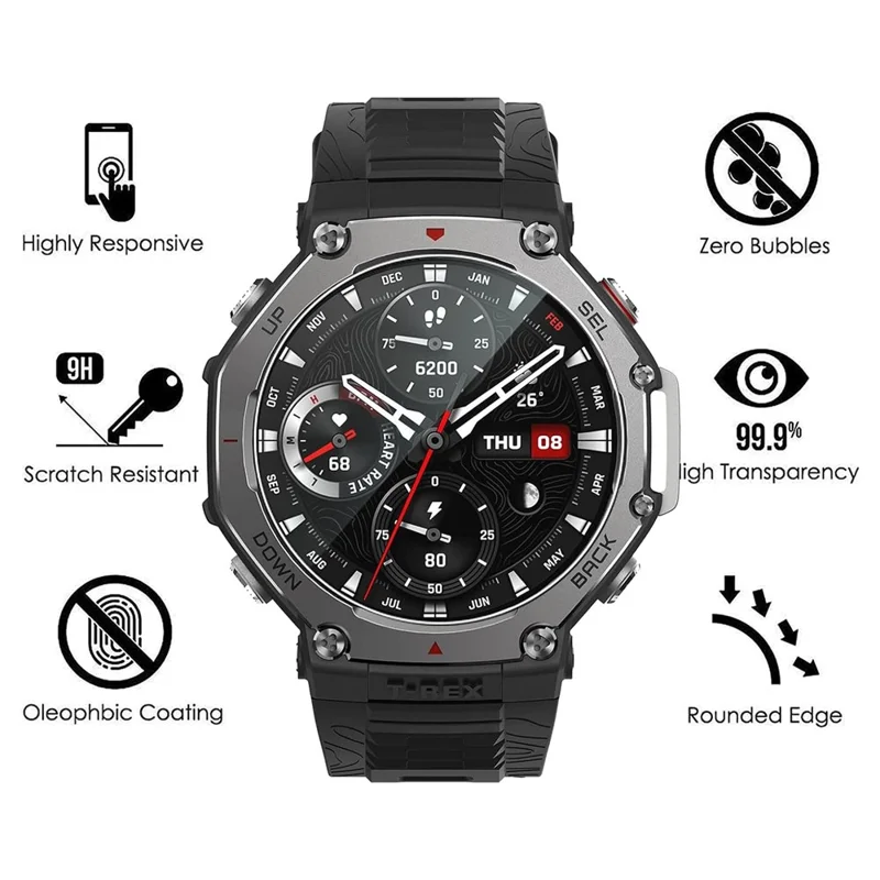 3 шт. для Huami Amazfit T-Rex 3 Pro Закаленное стекло Экранная защита HD Clear Watch Экранная пленка