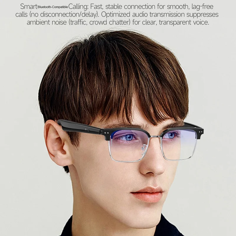 W100D AI BT Audio Smart Glasses Real-Time Translation  /  Voice Assistant  /  Music Playback - Discoloring