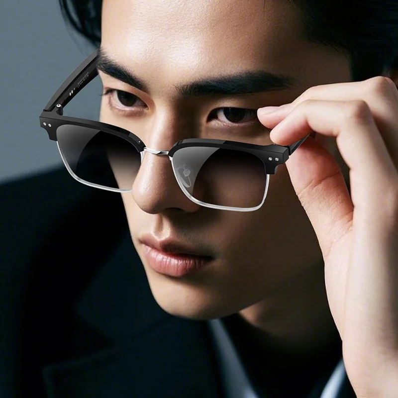 W100D AI BT Audio Smart Glasses Real-Time Translation  /  Voice Assistant  /  Music Playback - Discoloring